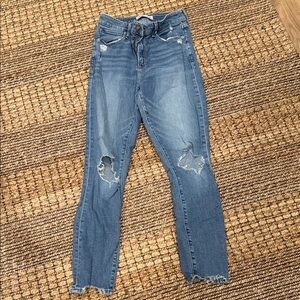 Abercrombie & Fitch Medium Blue Distressed High-Rise Skinny Jeans